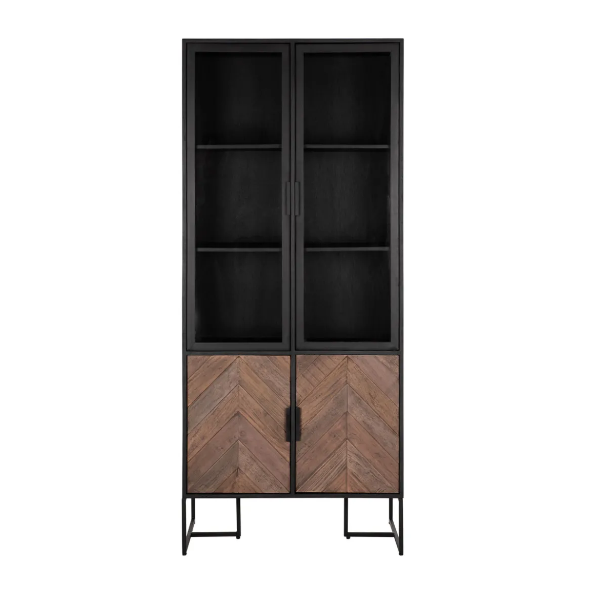 Zwarte vitrinekast visgraat - DTP Home Criss Cross