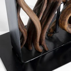 Zwarte vloerlamp met hout - Kare Design Nature Wave