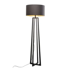 Zwarte vloerlamp met kruisvoet - Kare Design Timon