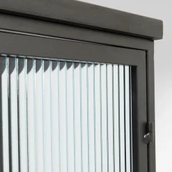 Zwarte wandkast met geribbeld glas - Kare Design Gomera