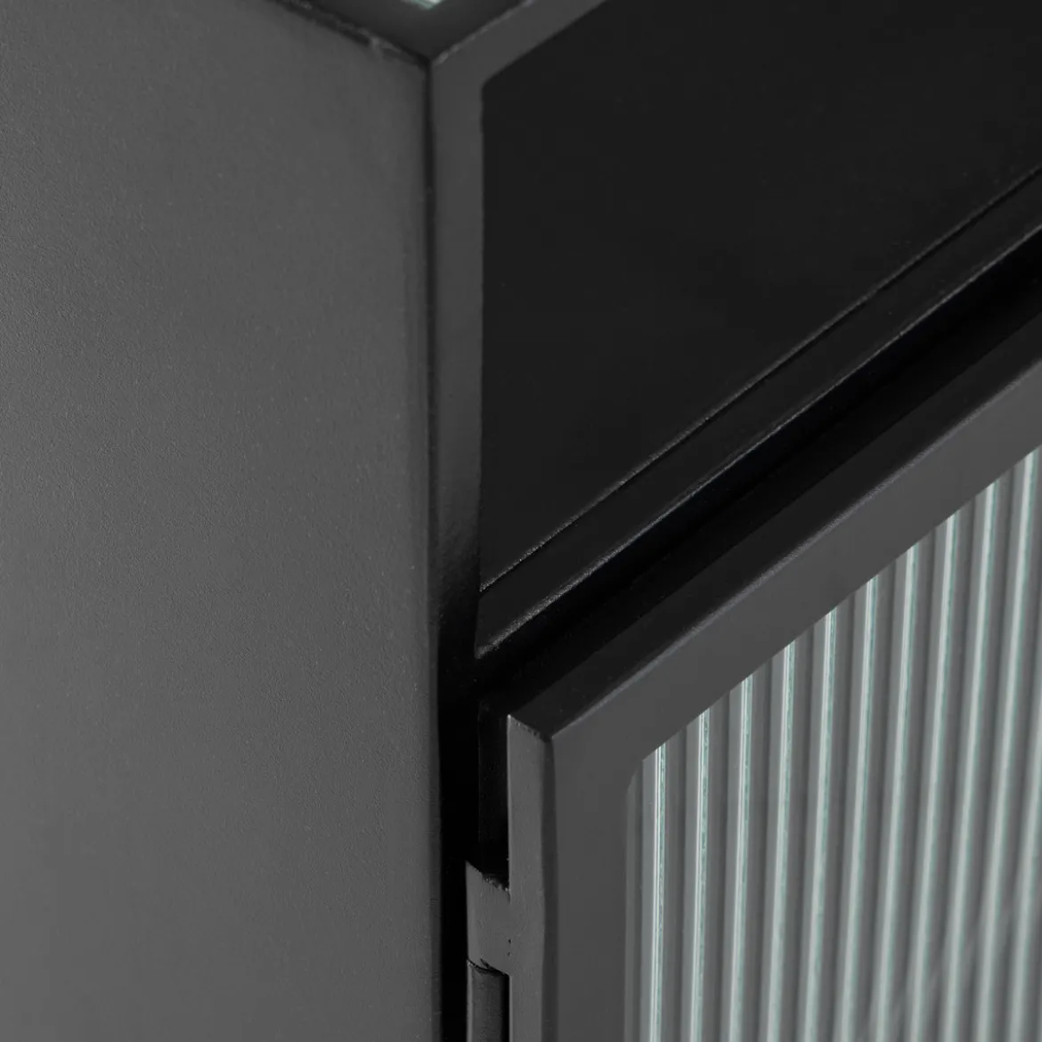 Zwart nachtkastje ribbelglas - Kave Home Trixie