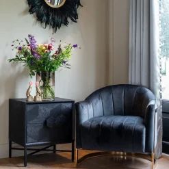 Zwart nachtkastje van hout - Richmond Interiors Blax