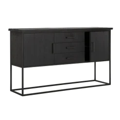 Zwart teak dressoir industrieel design - DTP Home Timeless Back Beam