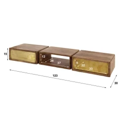 Zwevende sidetable mangohout en goud - Giani Brass