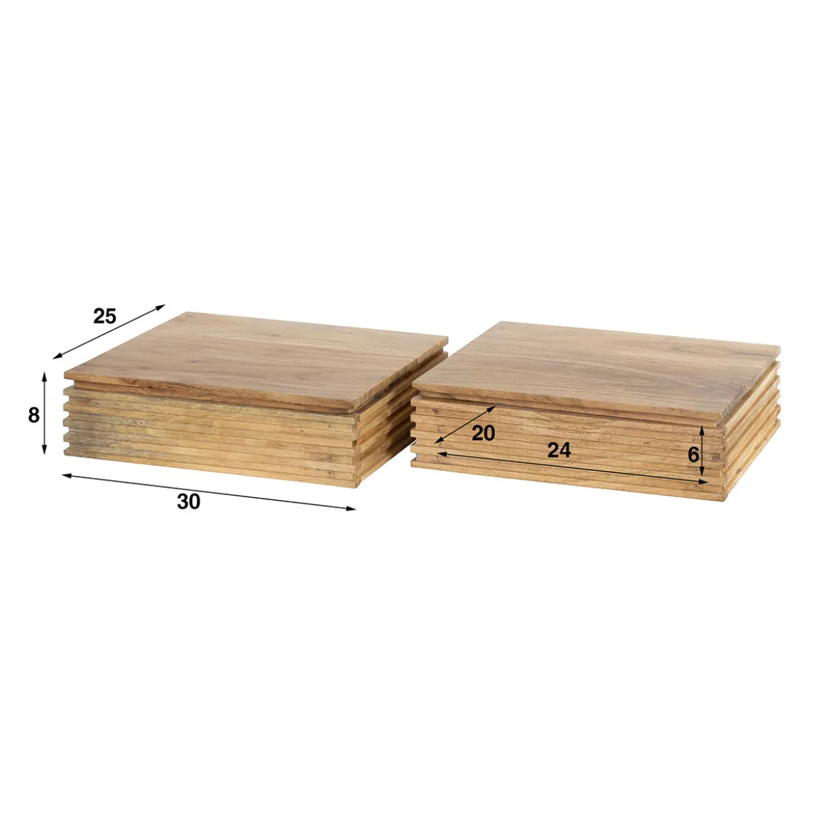 Zwevend nachtkastje acacia (set van 2) - Giani Layer (set van 2)