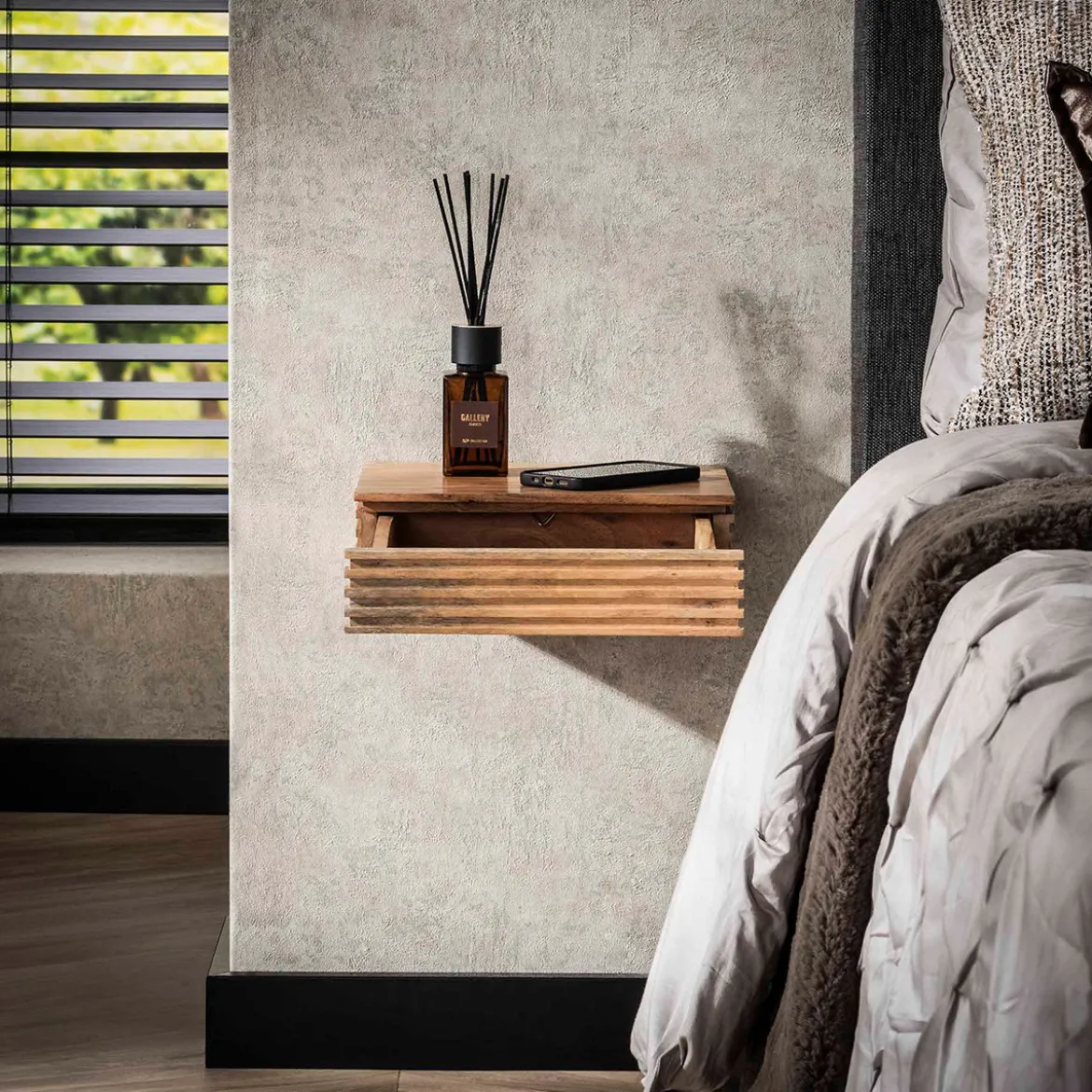 Zwevend nachtkastje acacia (set van 2) - Giani Layer (set van 2)