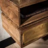 Zwevend nachtkastje hout en goud - Giani Brass