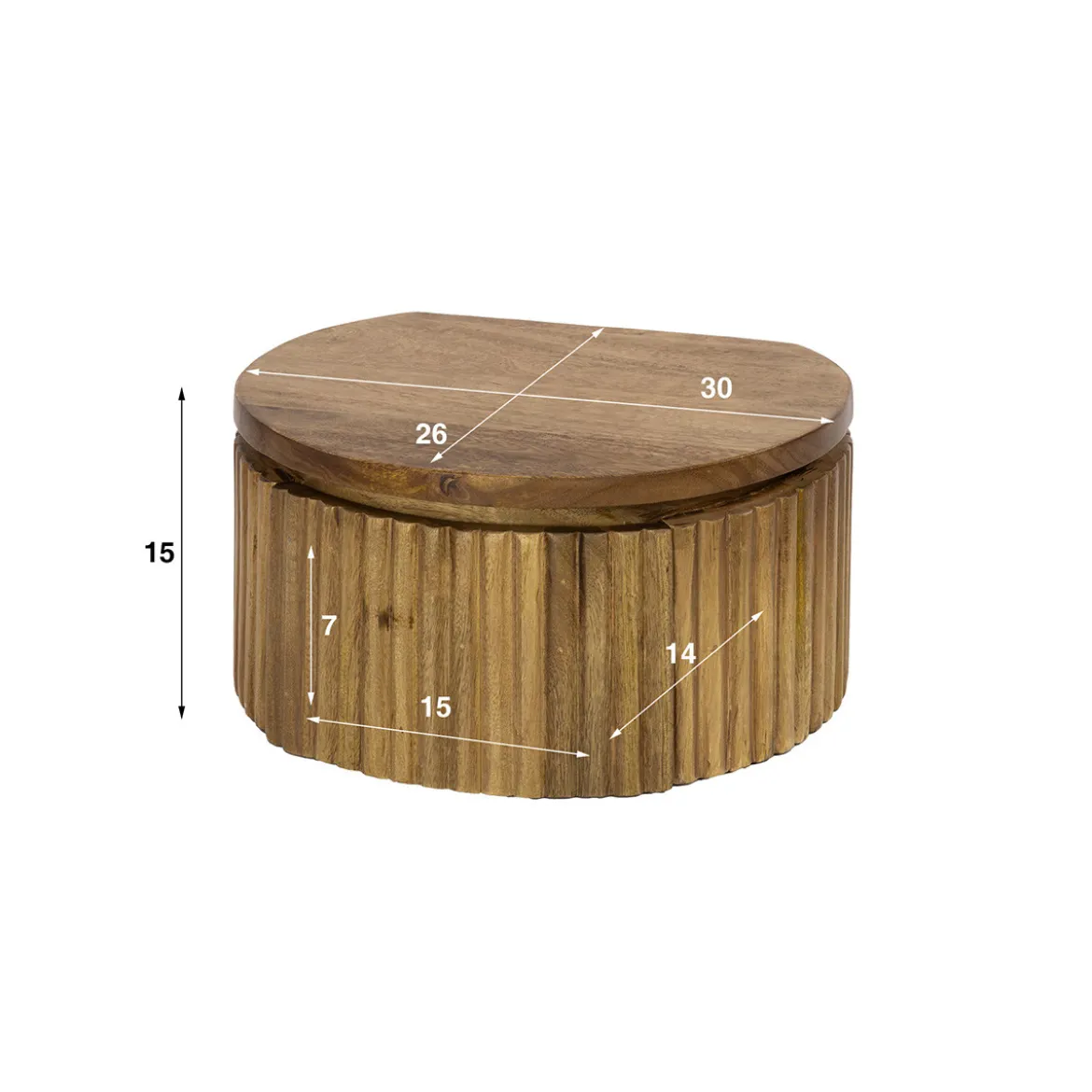 Zwevend nachtkastje rond hout - Giani Wave Rond XS