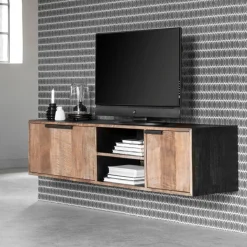 Zwevend tv-meubel teak hout - DTP Home Cosmo