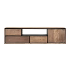 Zwevend tv-meubel teak hout - DTP Home Metropole