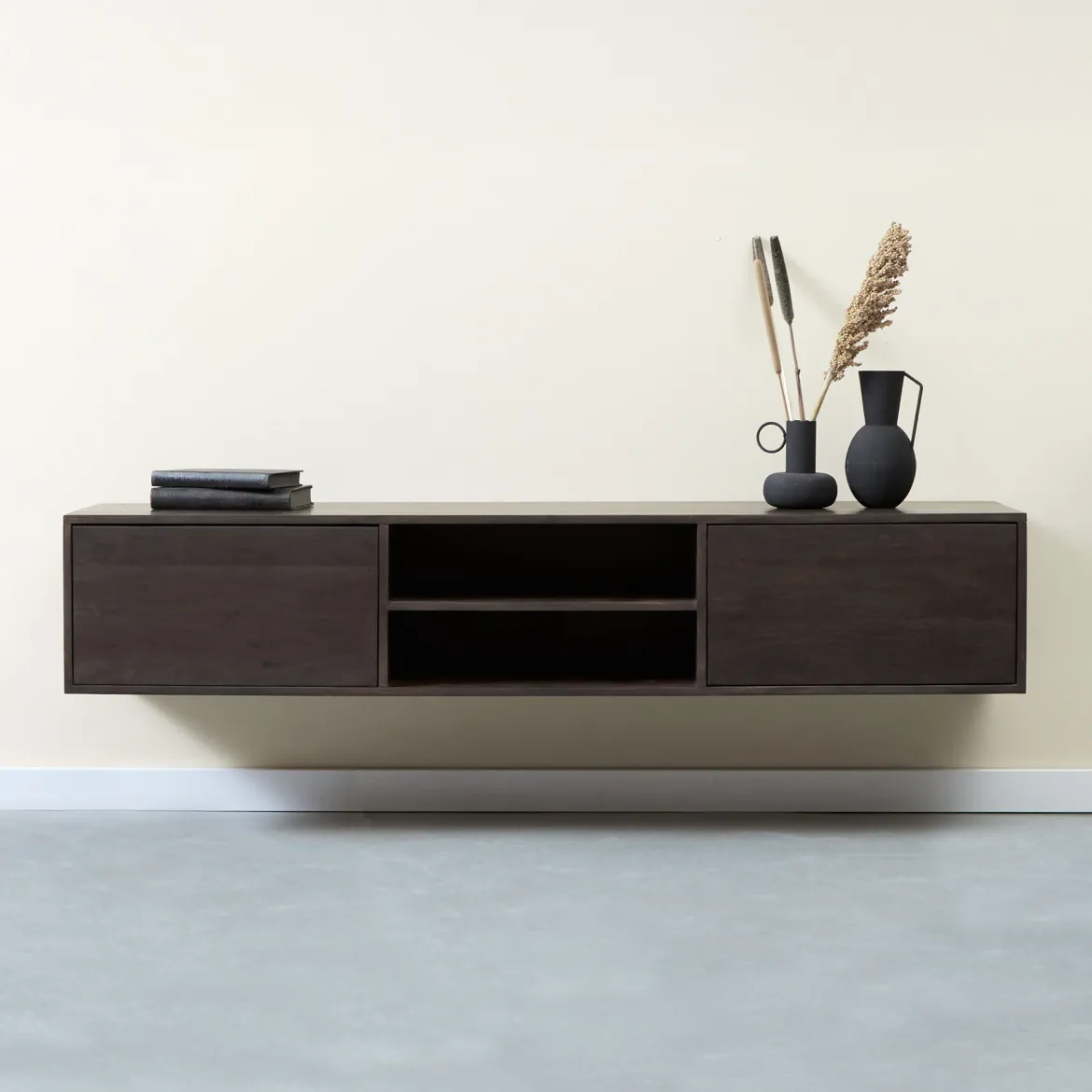 Zwevend tv-meubel walnoot bruin 160 cm - Bodio Lennon