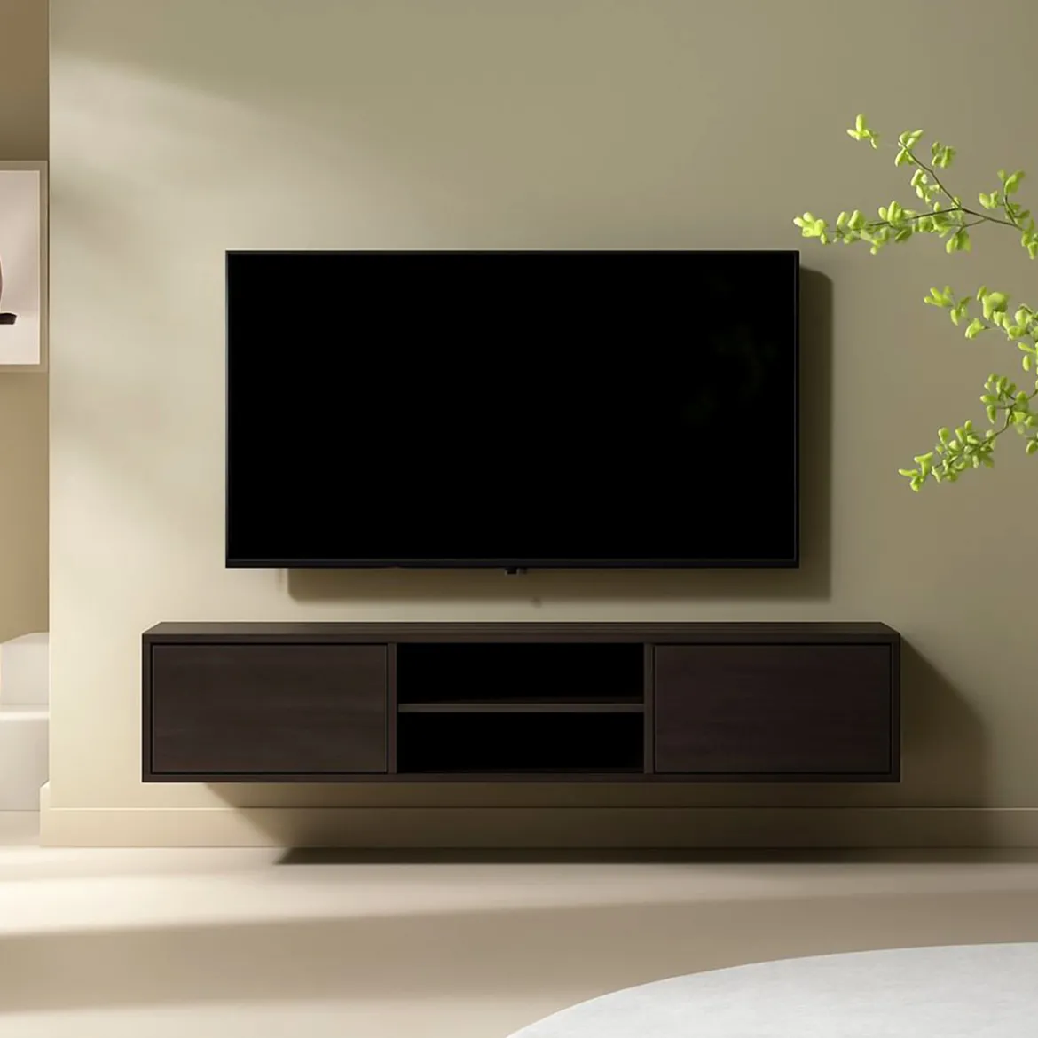 Zwevend tv-meubel walnoot bruin 160 cm - Bodio Lennon